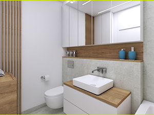 niewielka łazienka z wanną - Średnia bez okna z lustrem z punktowym oświetleniem łazienka, styl skandynawski - zdjęcie od wnetrzewdomu