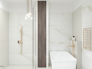 Łazienka glamour - złoto i biały marmur - zdjęcie od wnetrzewdomu