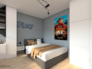 Pokój dla nastolatka - fana gier i koloru niebieskiego - zdjęcie od wnetrzewdomu