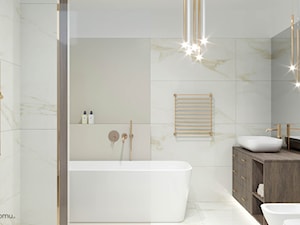 Łazienka glamour - złoto i biały marmur - zdjęcie od wnetrzewdomu