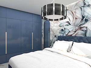 Sypialnia z niebieskim wykończeniem - zdjęcie od wnetrzewdomu