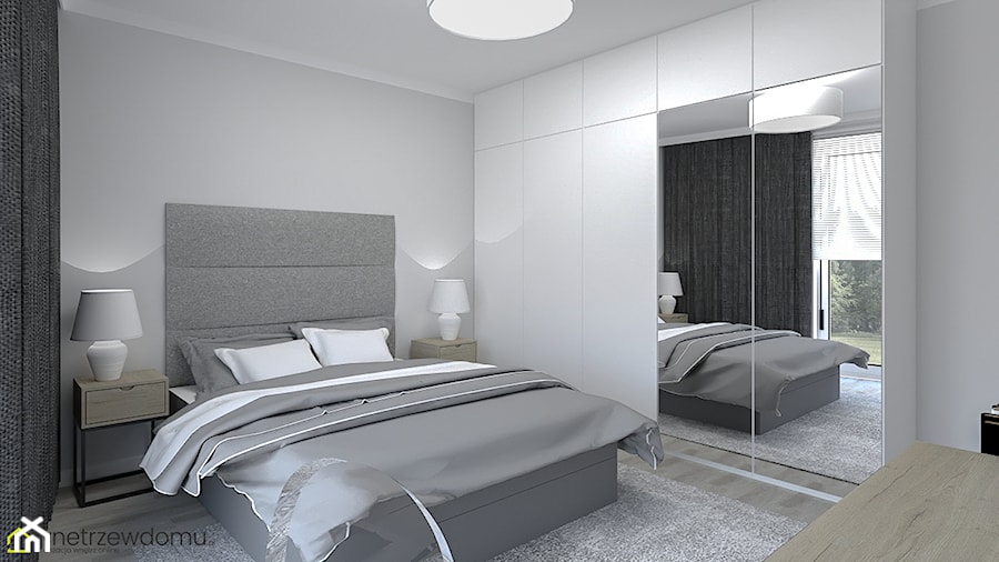 wygodna sypialnia dla dwojga - Średnia szara sypialnia, styl skandynawski - zdjęcie od wnetrzewdomu