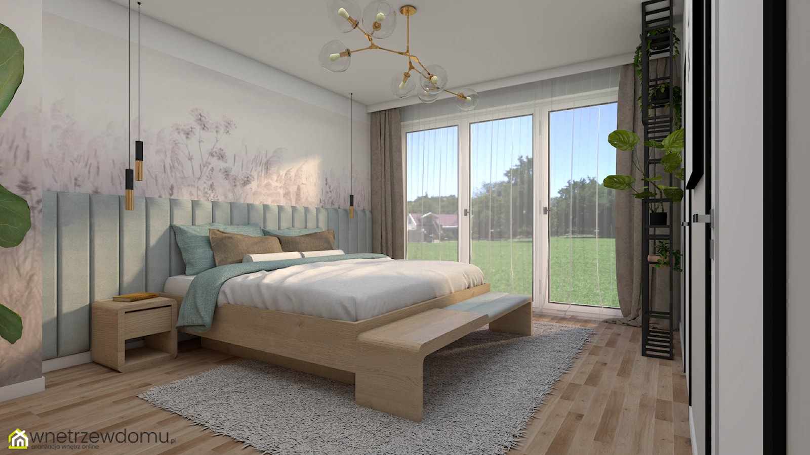 Sypialnia wykończona naturalnymi materiałami i kolorami - zdjęcie od wnetrzewdomu - Homebook
