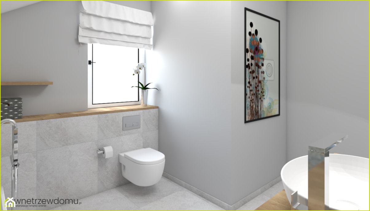 Łazienka na poddaszu z rustykalnymi elementami - zdjęcie od wnetrzewdomu - Homebook