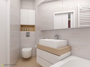 Jasna, przytulna łazienka z drewnianym wykończeniem - zdjęcie od wnetrzewdomu