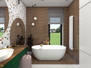 Jasna łazienka z kolorowymi płytkami lastrico - zdjęcie od wnetrzewdomu