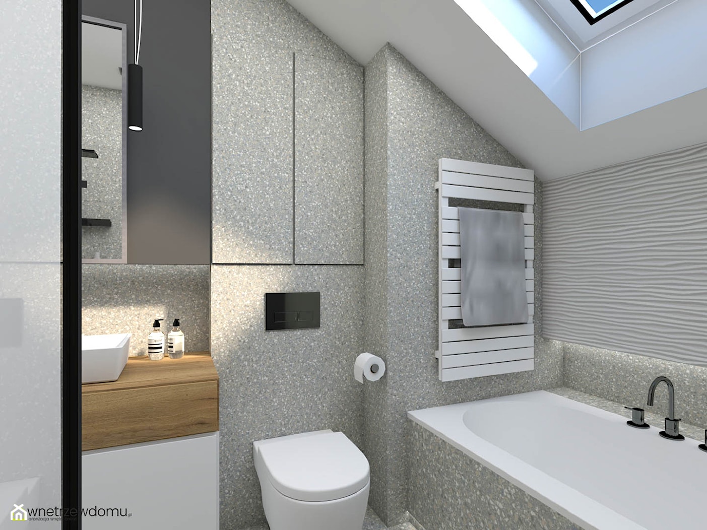 Nowoczesna łazienka z płytkami lastrico - zdjęcie od wnetrzewdomu - Homebook