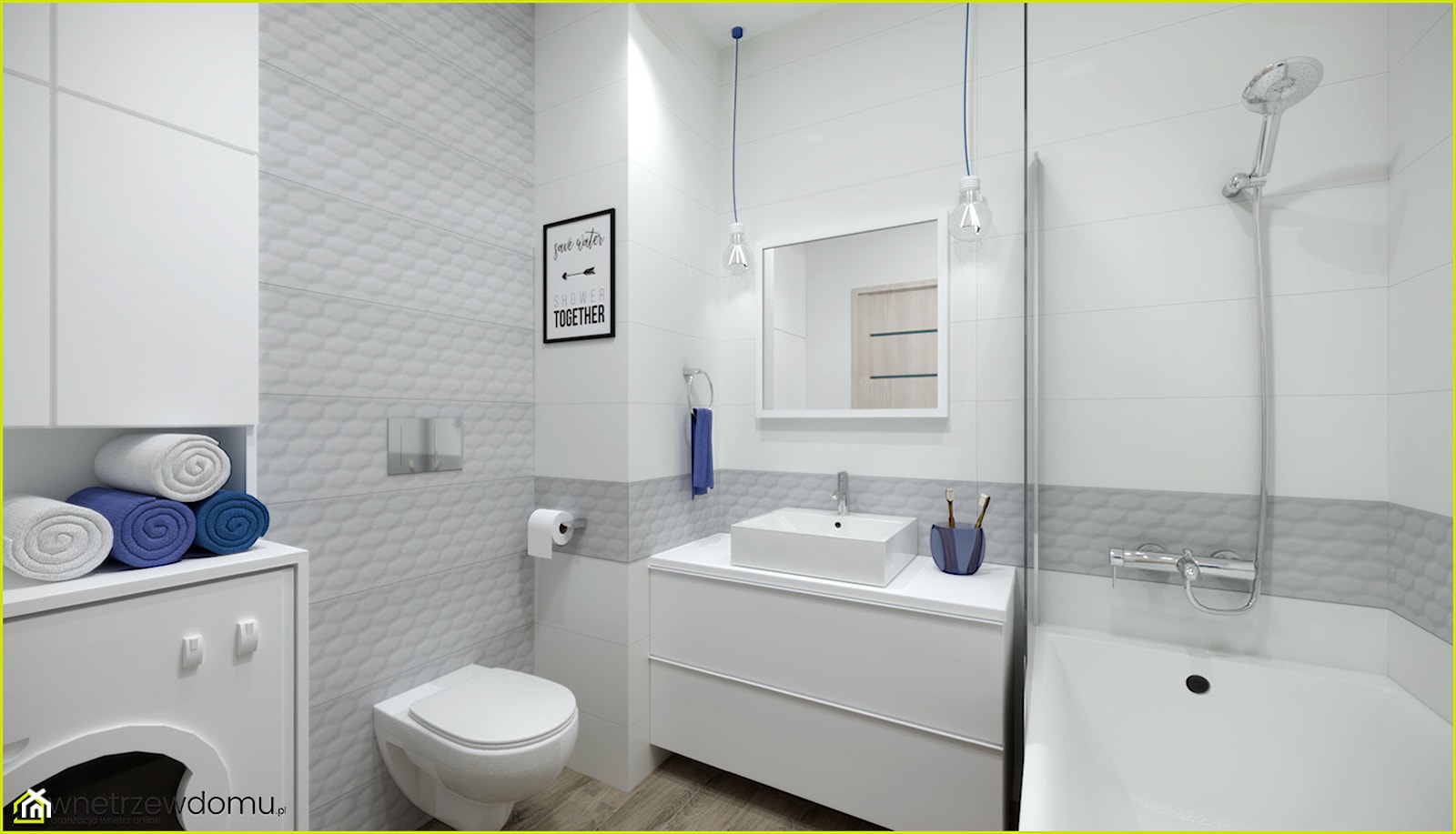 Biało-szara łazienka - zdjęcie od wnetrzewdomu - Homebook
