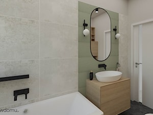 Jasna łazienka z zielonymi płytkami - zdjęcie od wnetrzewdomu