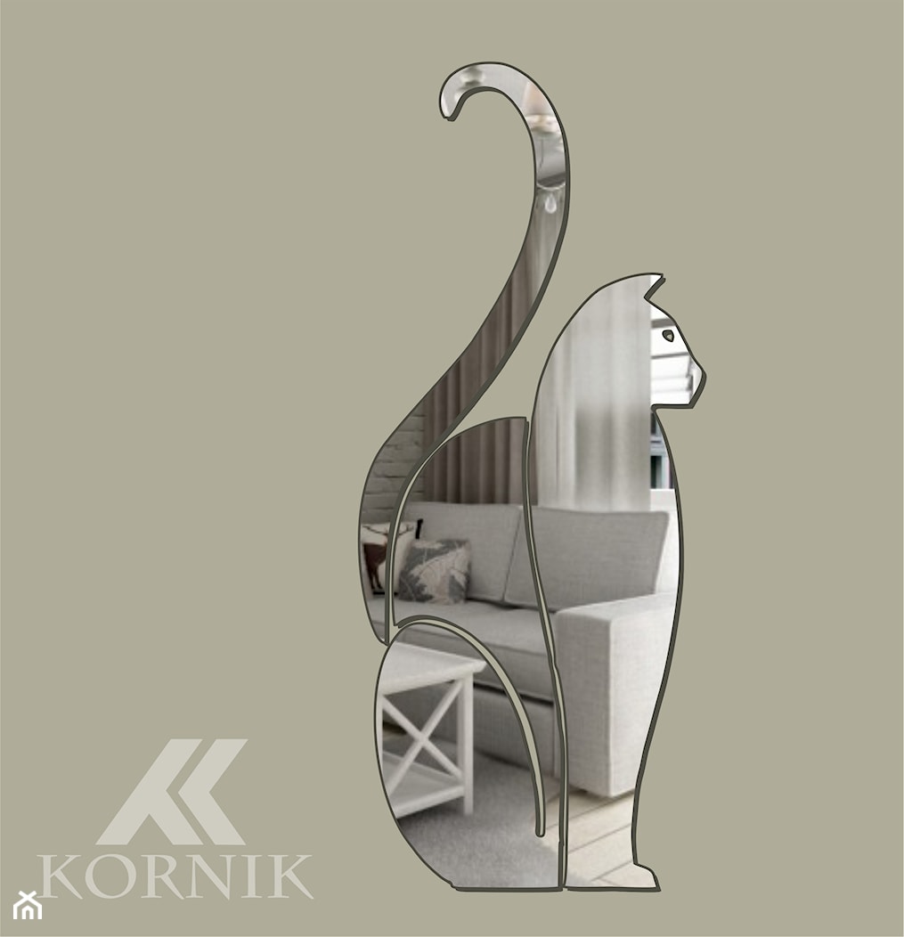 Dekoracyjne lustro akrylowe Kot - zdjęcie od Sklep Kornik Design - Homebook