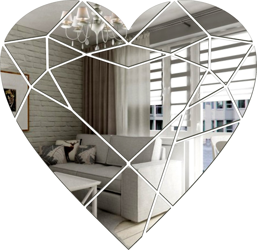 Dekoracyjne lustro akrylowe na ścianę diamentowe serce - zdjęcie od Sklep Kornik Design - Homebook
