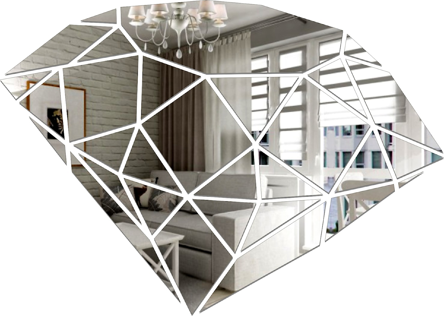 Dekoracyjne lustro akrylowe na ścianę diament - zdjęcie od Sklep Kornik Design - Homebook