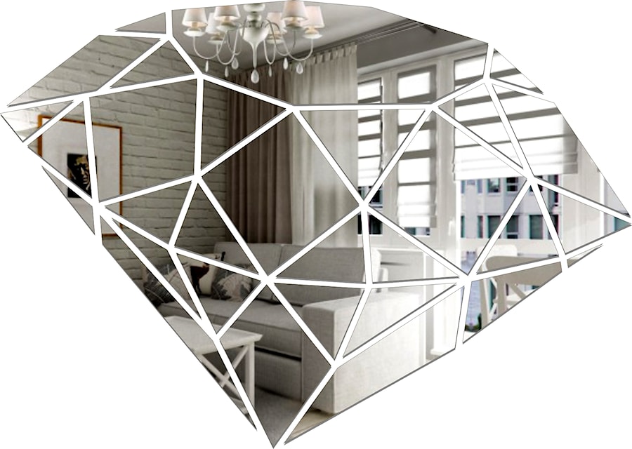 Dekoracyjne lustro akrylowe na ścianę diament - zdjęcie od Sklep Kornik Design