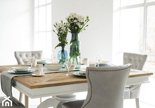 Kolekcja Lake House - Średnia biała jadalnia jako osobne pomieszczenie - zdjęcie od miloo-home