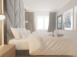 Mieszkanie w Rzeszowie - Mała szara sypialnia, styl nowoczesny - zdjęcie od SMOLIK I WIATROWSKA projektowanie wnętrz online