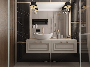Projekt koncepcyjny dwóch łazienek - Mała z lustrem łazienka z oknem, styl tradycyjny - zdjęcie od SMOLIK I WIATROWSKA projektowanie wnętrz online
