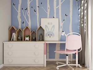 Apartamenty Grodzka Krosno - Średni biały niebieski pokój dziecka dla dziecka dla dziewczynki, styl nowoczesny - zdjęcie od SMOLIK I WIATROWSKA projektowanie wnętrz online