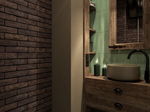 Apartamenty Krosno 3 - Mała bez okna z lustrem z punktowym oświetleniem łazienka, styl nowoczesny - zdjęcie od SMOLIK I WIATROWSKA projektowanie wnętrz online