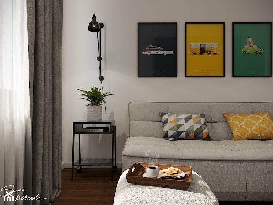 Apartamenty Krosno 2 - Mała biała sypialnia, styl nowoczesny - zdjęcie od SMOLIK I WIATROWSKA projektowanie wnętrz online
