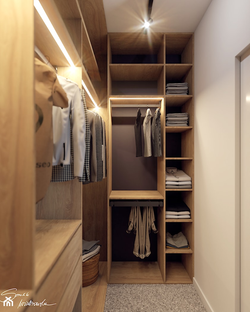 Męska garderoba przy sypialni - zdjęcie od SMOLIK I WIATROWSKA projektowanie wnętrz online - Homebook