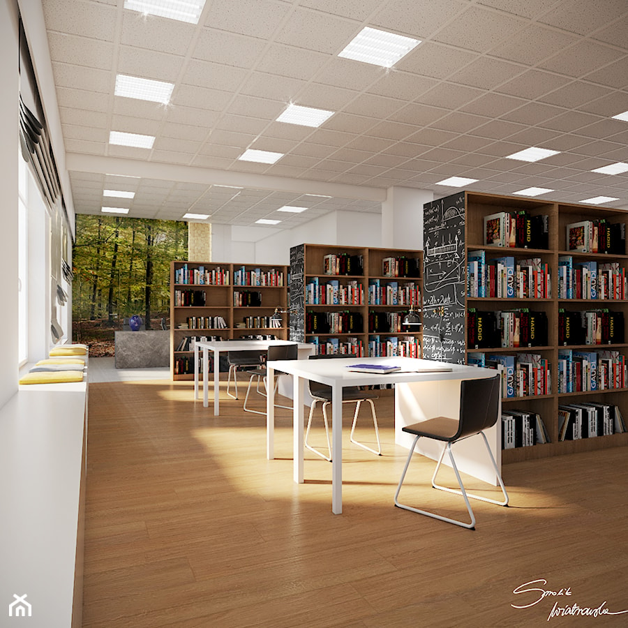 Biblioteka - Wnętrza publiczne, styl nowoczesny - zdjęcie od SMOLIK I WIATROWSKA projektowanie wnętrz online