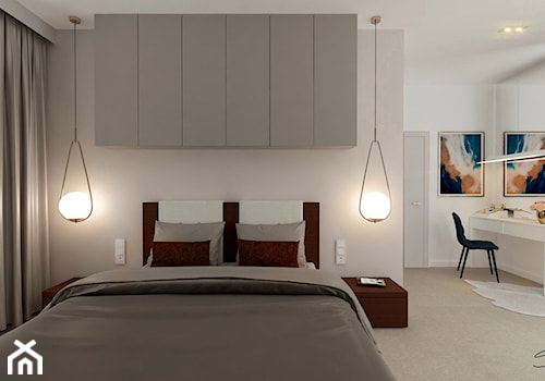 Szczepańcowa 165 m2 - Sypialnia, styl nowoczesny - zdjęcie od SMOLIK I WIATROWSKA projektowanie wnętrz online
