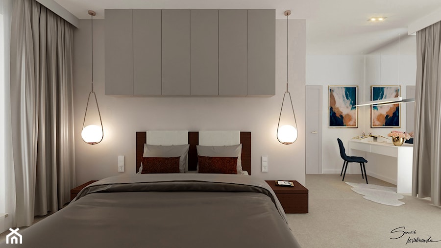 Szczepańcowa 165 m2 - Sypialnia, styl nowoczesny - zdjęcie od SMOLIK I WIATROWSKA projektowanie wnętrz online