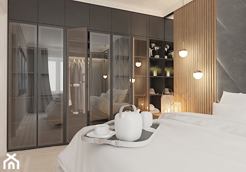Mieszkanie w Rzeszowie - Średnia biała sypialnia, styl nowoczesny - zdjęcie od SMOLIK I WIATROWSKA projektowanie wnętrz online