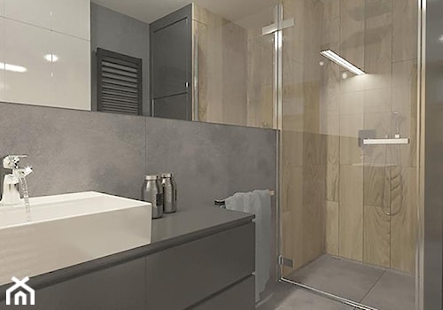 Apartamenty Krosno - Średnia bez okna z punktowym oświetleniem łazienka, styl minimalistyczny - zdjęcie od SMOLIK I WIATROWSKA projektowanie wnętrz online