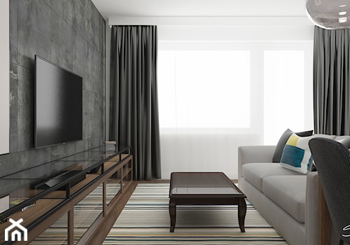 Apartamenty Krosno 2 - Mały biały szary salon, styl nowoczesny - zdjęcie od SMOLIK I WIATROWSKA projektowanie wnętrz online