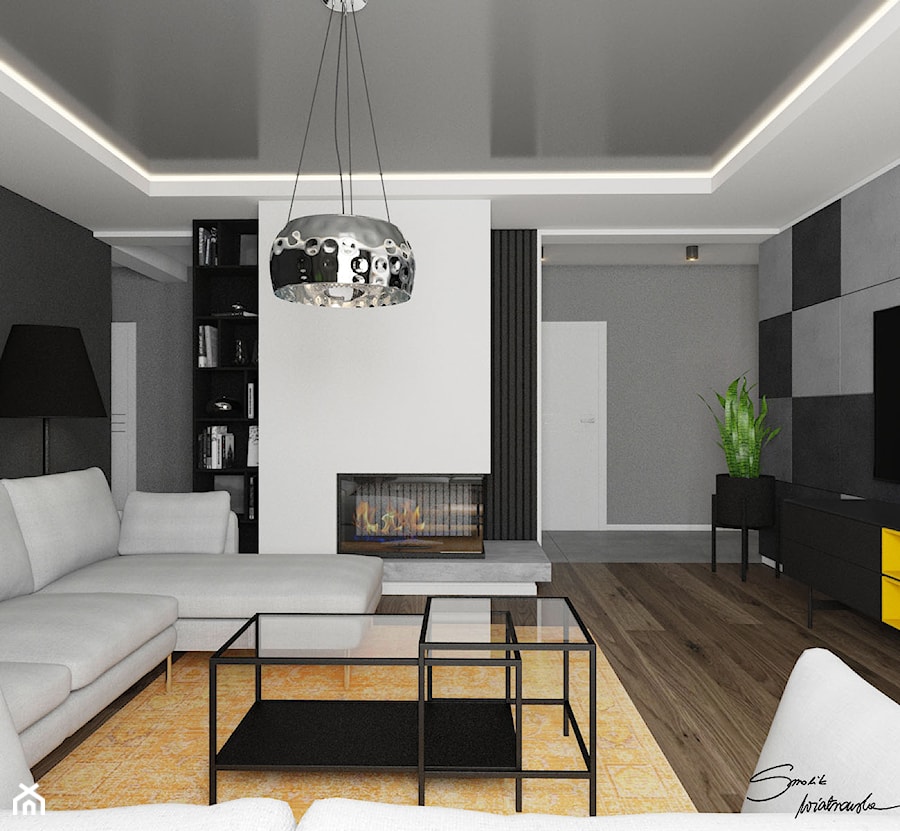 Dom w Krośnie 3 - Salon, styl nowoczesny - zdjęcie od SMOLIK I WIATROWSKA projektowanie wnętrz online