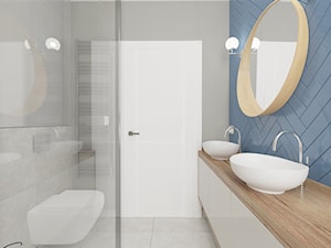 Dom w Sędziszowie Małopolskim - Mała bez okna z lustrem z dwoma umywalkami łazienka, styl tradycyjny - zdjęcie od SMOLIK I WIATROWSKA projektowanie wnętrz online