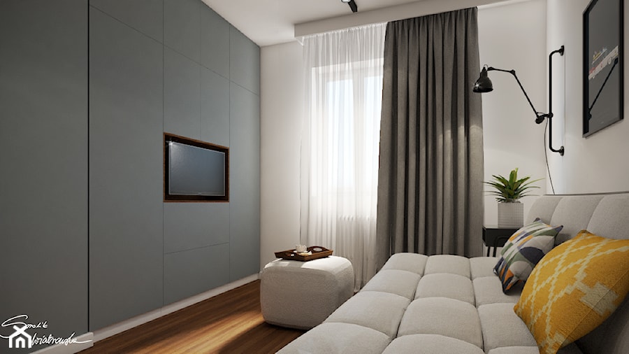 Apartamenty Krosno 2 - Średnia biała sypialnia, styl nowoczesny - zdjęcie od SMOLIK I WIATROWSKA projektowanie wnętrz online