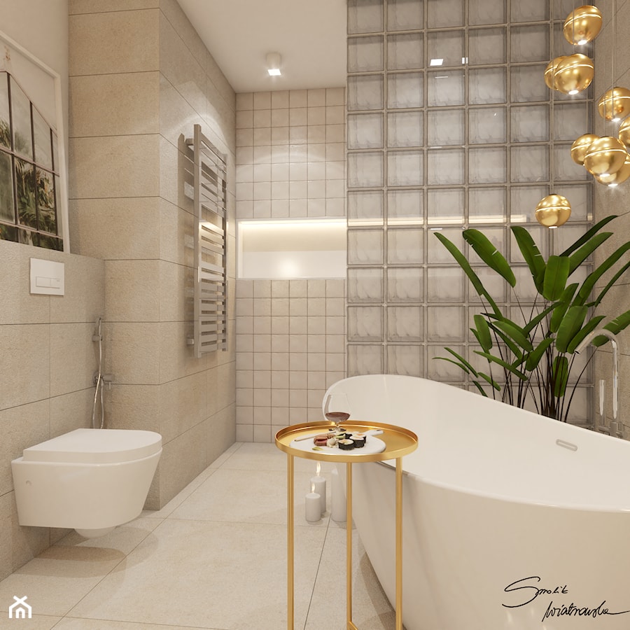 Apartamenty Krosno 3 - Średnia bez okna z punktowym oświetleniem łazienka, styl tradycyjny - zdjęcie od SMOLIK I WIATROWSKA projektowanie wnętrz online