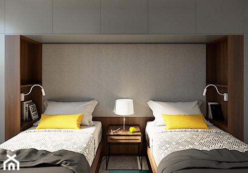 Apartamenty Krosno 2 - Średnia szara sypialnia, styl nowoczesny - zdjęcie od SMOLIK I WIATROWSKA projektowanie wnętrz online