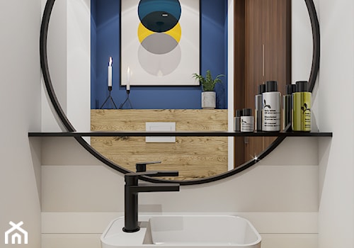 Apartamenty Krosno 2 - Mała bez okna z lustrem z punktowym oświetleniem łazienka, styl nowoczesny - zdjęcie od SMOLIK I WIATROWSKA projektowanie wnętrz online