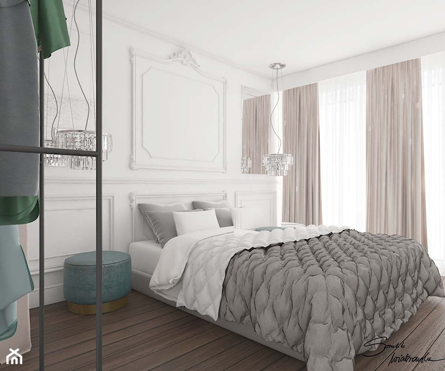 Apartamenty Krosno 3 - Średnia biała sypialnia, styl tradycyjny - zdjęcie od SMOLIK I WIATROWSKA projektowanie wnętrz online