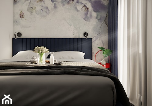 Apartamenty Grodzka Krosno - Mała biała sypialnia, styl nowoczesny - zdjęcie od SMOLIK I WIATROWSKA projektowanie wnętrz online