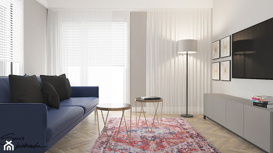 Apartamenty Grodzka Krosno - Średni szary salon, styl nowoczesny - zdjęcie od SMOLIK I WIATROWSKA projektowanie wnętrz online