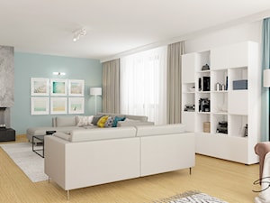 Dom w Krośnie - Duży biały szary salon, styl nowoczesny - zdjęcie od SMOLIK I WIATROWSKA projektowanie wnętrz online