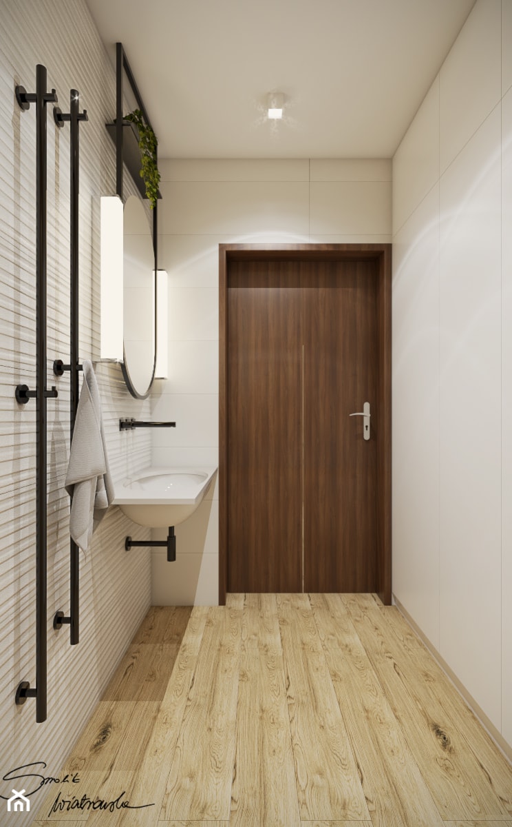 Apartamenty Krosno 2 - Mała z punktowym oświetleniem łazienka, styl nowoczesny - zdjęcie od SMOLIK I WIATROWSKA projektowanie wnętrz online