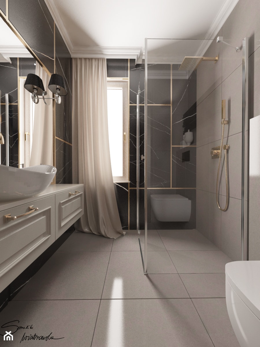 Projekt koncepcyjny dwóch łazienek - Łazienka, styl tradycyjny - zdjęcie od SMOLIK I WIATROWSKA projektowanie wnętrz online