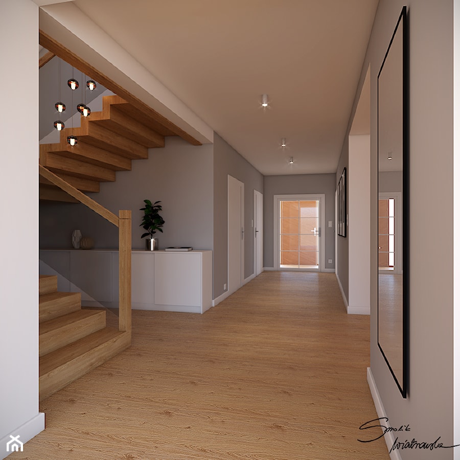 Dom w Ropiance - Duży hol / przedpokój, styl skandynawski - zdjęcie od SMOLIK I WIATROWSKA projektowanie wnętrz online