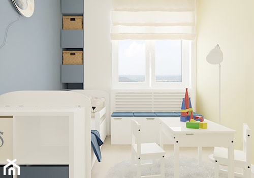 Mieszkanie w Brzozowie - Średni beżowy szary pokój dziecka dla dziecka dla chłopca dla dziewczynki, styl nowoczesny - zdjęcie od SMOLIK I WIATROWSKA projektowanie wnętrz online