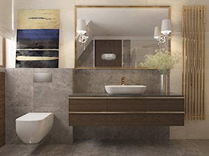 Projekt koncepcyjny dwóch łazienek - Średnia bez okna z lustrem z punktowym oświetleniem łazienka, styl nowoczesny - zdjęcie od SMOLIK I WIATROWSKA projektowanie wnętrz online