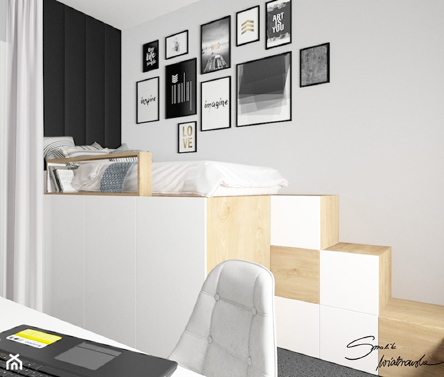 Pokój nastolatki - Sypialnia, styl nowoczesny - zdjęcie od SMOLIK I WIATROWSKA projektowanie wnętrz online