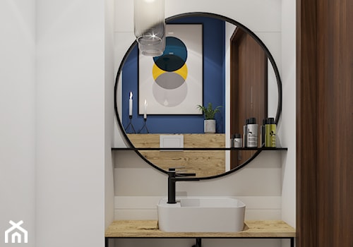Apartamenty Krosno 2 - Mała bez okna z lustrem łazienka, styl nowoczesny - zdjęcie od SMOLIK I WIATROWSKA projektowanie wnętrz online
