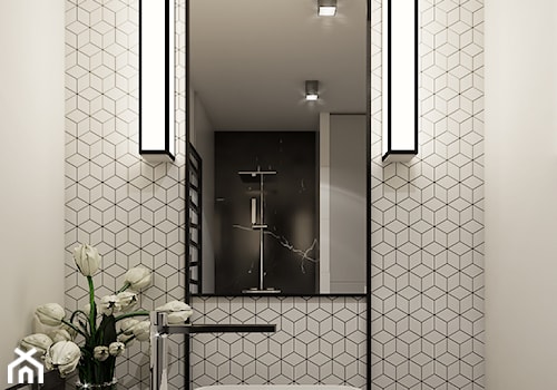 Apartamenty Grodzka Krosno - Z lustrem łazienka, styl nowoczesny - zdjęcie od SMOLIK I WIATROWSKA projektowanie wnętrz online