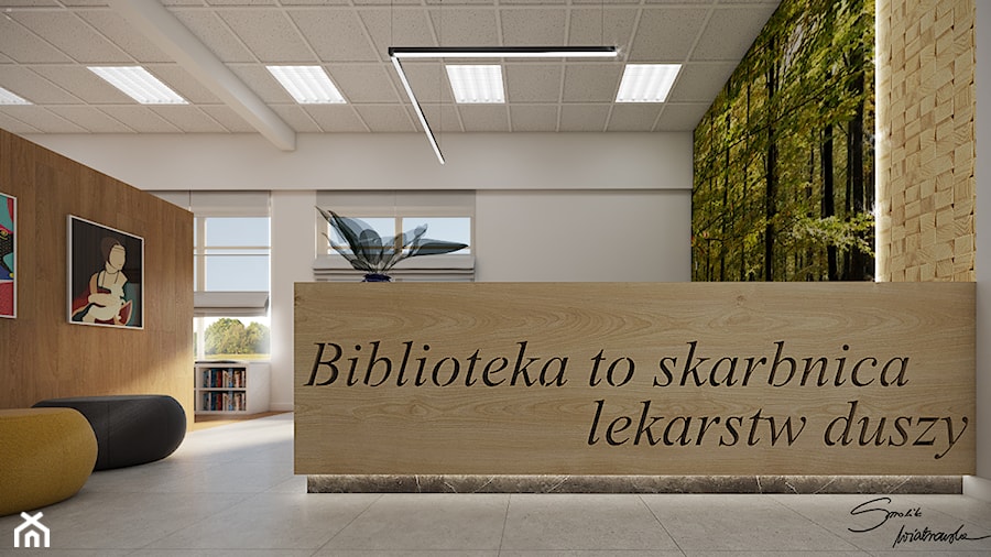 Biblioteka - Wnętrza publiczne, styl nowoczesny - zdjęcie od SMOLIK I WIATROWSKA projektowanie wnętrz online