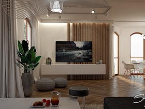 Dom w Rogach - Salon, styl nowoczesny - zdjęcie od SMOLIK I WIATROWSKA projektowanie wnętrz online